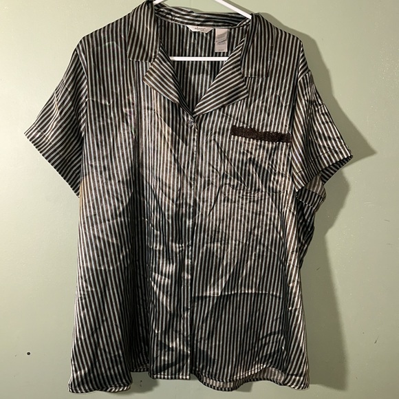 Adonna Womens two piece pajama set pin stripe - Picture 4 of 8